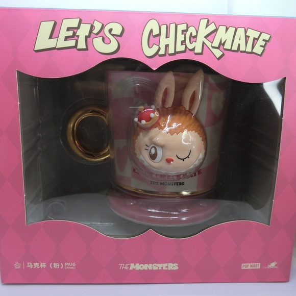 Pop Mart The Monsters Pink Mug with Gold Handle - Picture 4 of 4